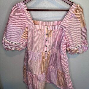 Anthropologie Maeve Gable Tiered Tunic Mini Dress 100% Cotton - XS